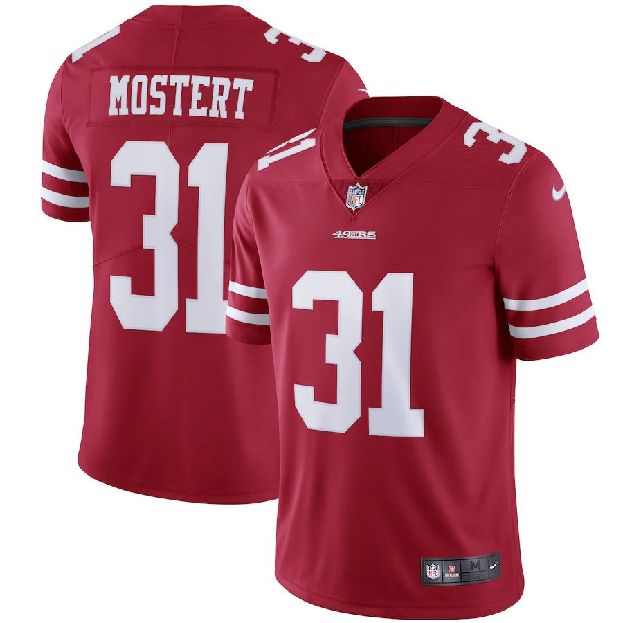 Men San Francisco 49ers #31 Raheem Mostert Nike Scarlet Vapor Limited NFL Jersey